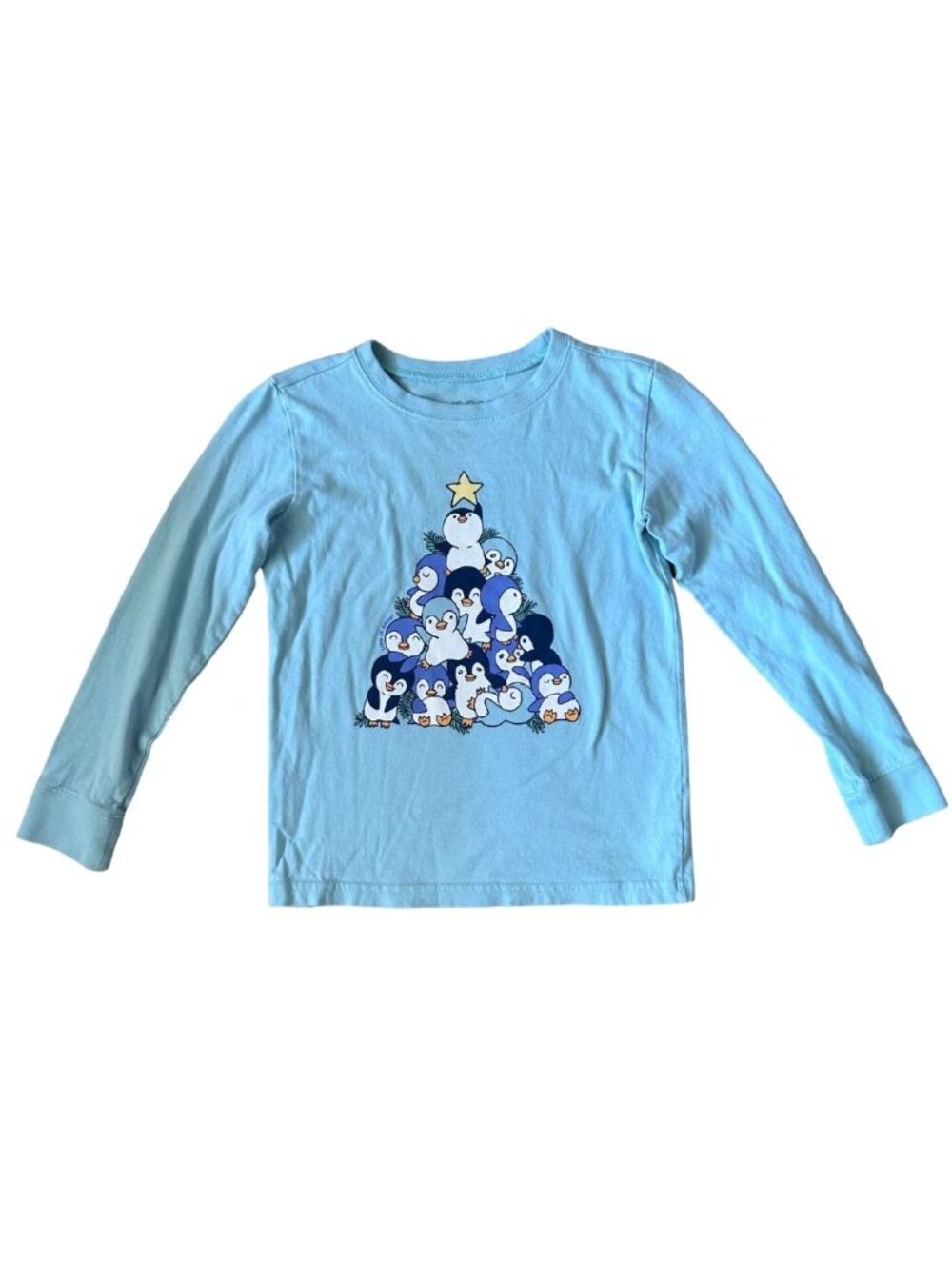 Penguin Christmas Tree shirt, long sleeve, size Small